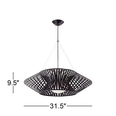 Possini Euro Design Planet Black Large Pendant Light 31 1/2" Wide Mid Century Modern White Glass For Dining Room House Foyer Kitchen Island Entryway 6 Possini Euro Design Planet Black Large Pendant Light 31 1/2" Wide Mid Century Modern White Glass For Dining Room House Foyer Kitchen Island Entryway - Image 6