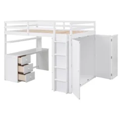 Full Size Loft Bed With Drawers, Desk And Wardrobe - ModernLuxe -Home Decor Sales GUEST 01533f27 bfae 4d75 a26c fbf261428b1f