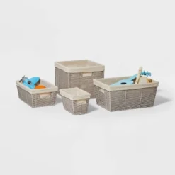 16" X 9" X 6" Woven Twisted Paper Rope Media Basket Gray - Brightroom™ -Home Decor Sales GUEST 054d99f6 5bc4 4b73 87f9 e39da675c247