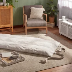 Luxe Faux Fur Lounge Pillow Ivory - Thresholdâ˘