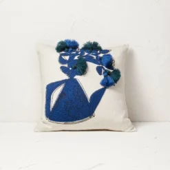 Floral Watering Pitcher Square Throw Pillow With Tassels - Opalhouse™ Designed With Jungalow™ -Home Decor Sales GUEST 0906edd7 8f87 4cf0 bdf8 6d27a8556060