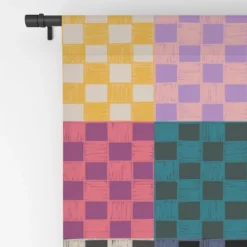 Schatzi Brown Alice Check Multi 84" X 50" Single Panel Blackout Window Curtain - Deny Designs -Home Decor Sales GUEST 0fe0bc9a 4b6a 4a8d aae1 896350a3c4c3