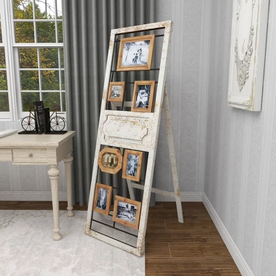 Wood 6 Slot Wall Photo Frame With Floor Stand Brown - Olivia & May 11 Wood 6 Slot Wall Photo Frame With Floor Stand Brown - Olivia & May - Image 11