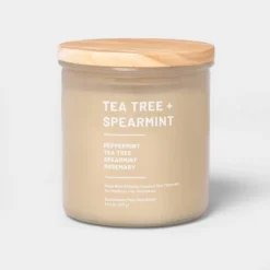 Glass Jar Tea Tree And Spearmint Candle Beige - Threshold™ -Home Decor Sales GUEST 1ae068be c042 415c a0e0 475aaead92cf