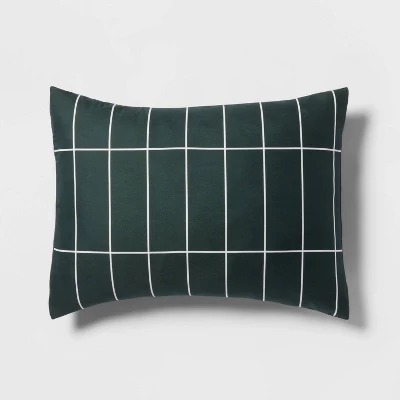Grid Print Microfiber Reversible Comforter & Sheet Set Dark Green - Room Essentials™ 7 Grid Print Microfiber Reversible Comforter & Sheet Set Dark Green - Room Essentials™ - Image 7