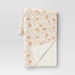 Mini Pumpkin Printed Plush With Shearling Reverse Throw Blanket - Threshold™ -Home Decor Sales GUEST 237115e9 eb80 4549 b675 8dff6cdea03e