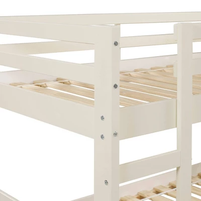Twin Over Twin Indy Solid Wood Low Bunk Bed - Saracina Home 3 Twin Over Twin Indy Solid Wood Low Bunk Bed - Saracina Home - Image 3
