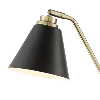 Possini Euro Design Sentry Modern Mid Century Desk Lamp 23" High Black Brass With USB Charging Port LED Adjustable Cone Shade For Bedroom Living Room 2 Possini Euro Design Sentry Modern Mid Century Desk Lamp 23" High Black Brass With USB Charging Port LED Adjustable Cone Shade For Bedroom Living Room - Image 2