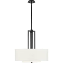 Possini Euro Design Sundry Semi Gloss Black Drum Pendant Chandelier 24" Wide Modern Double Shade 4-Light Fixture For Dining Room Foyer Kitchen Island 13 Possini Euro Design Sundry Semi Gloss Black Drum Pendant Chandelier 24" Wide Modern Double Shade 4-Light Fixture For Dining Room Foyer Kitchen Island -Home Decor Sales GUEST 27e81486 f3db 4192 b64a d18fef770ca4