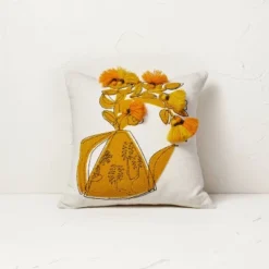 Floral Watering Pitcher Square Throw Pillow With Tassels - Opalhouse™ Designed With Jungalow™ -Home Decor Sales GUEST 295bbf4a 7932 4570 9c93 22f266108cb5