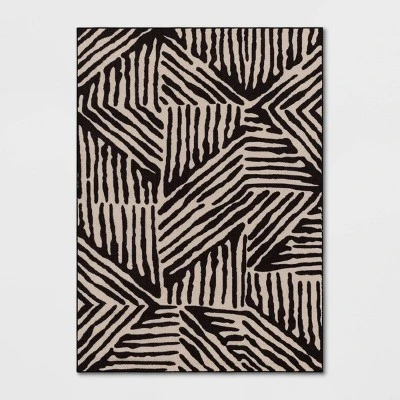 Abstract Lines Rug Black/Tan - Threshold™ 4 Abstract Lines Rug Black/Tan - Threshold™ - Image 4