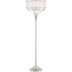 Possini Euro Design Modern Floor Lamp 64" Tall Brushed Nickel Silver Organza White Linen Drum Shade For Living Room Bedroom Office 13 Possini Euro Design Modern Floor Lamp 64" Tall Brushed Nickel Silver Organza White Linen Drum Shade For Living Room Bedroom Office -Home Decor Sales GUEST 2e633d21 d173 4c31 9072 43ba4db338af
