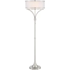 Possini Euro Design Modern Floor Lamp 64" Tall Brushed Nickel Silver Organza White Linen Drum Shade For Living Room Bedroom Office 14 Possini Euro Design Modern Floor Lamp 64" Tall Brushed Nickel Silver Organza White Linen Drum Shade For Living Room Bedroom Office -Home Decor Sales GUEST 2f2e39ff e9bf 4d91 a0f8 80deeb6d9b9e