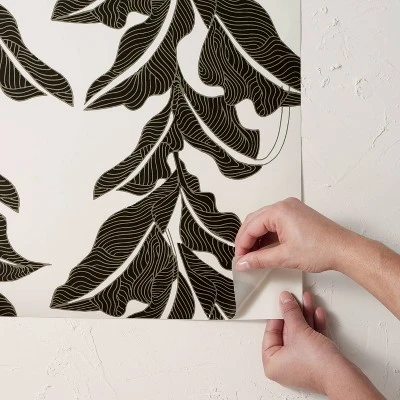 Botanical Leaf Peel And Stick Wallpaper Black/White - Opalhouse™ Designed With Jungalow™ 3 Botanical Leaf Peel And Stick Wallpaper Black/White - Opalhouse™ Designed With Jungalow™ - Image 3