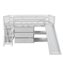 Low Twin Loft Bed With Bookcase, Separate Three Drawers, Pulling Ladder And Slide - ModernLuxe -Home Decor Sales GUEST 33a23b43 d95a 447f a4e1 2802bfcd6ae3