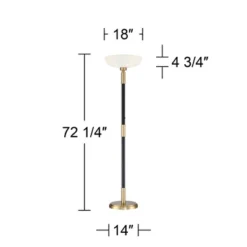 Possini Euro Design Modern Torchiere Floor Lamp Light Blaster LED 72.25" Tall Antique Brass And Matte Black Opal Glass For Living Room Bedroom 14 Possini Euro Design Modern Torchiere Floor Lamp Light Blaster LED 72.25" Tall Antique Brass And Matte Black Opal Glass For Living Room Bedroom -Home Decor Sales GUEST 33d3cc3d 06e9 42bb b86e e88f18ba922e
