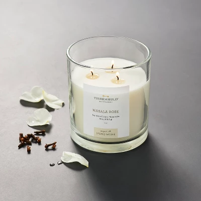 Clear Glass Masala Rose Candle White - Threshold™ Designed With Studio McGee 1 Clear Glass Masala Rose Candle White - Threshold™ Designed With Studio McGee