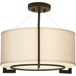 Possini Euro Design Stinson Modern Ceiling Light Semi Flush Mount Fixture 17 1/4" Wide Bronze 3-Light Linen Drum Shade For Bedroom Kitchen Living Room 10 Possini Euro Design Stinson Modern Ceiling Light Semi Flush Mount Fixture 17 1/4" Wide Bronze 3-Light Linen Drum Shade For Bedroom Kitchen Living Room -Home Decor Sales GUEST 357f78c5 acd0 470c bd31 c9b75143728f