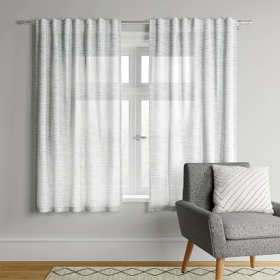 1pc Light Filtering Striation Herringbone Window Curtain Panel - Project 62™ 1 1pc Light Filtering Striation Herringbone Window Curtain Panel - Project 62™