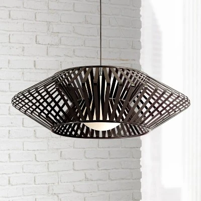 Possini Euro Design Planet Black Large Pendant Light 31 1/2" Wide Mid Century Modern White Glass For Dining Room House Foyer Kitchen Island Entryway 1 Possini Euro Design Planet Black Large Pendant Light 31 1/2" Wide Mid Century Modern White Glass For Dining Room House Foyer Kitchen Island Entryway