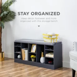 Best Choice Products 46in Shoe Storage Organization Rack Bench For Entryway, Bedroom W/ Padded Seat, 10 Cubbies - Gray 10 Best Choice Products 46in Shoe Storage Organization Rack Bench For Entryway, Bedroom W/ Padded Seat, 10 Cubbies - Gray -Home Decor Sales GUEST 484e3711 30cd 4de4 9bfb 7876d4619ade