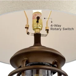 Franklin Iron Works Andreas Industrial Table Lamp 26" High Brown Metal With Nightlight LED And USB Charging Port Oatmeal Shade For Living Room Desk 9 Franklin Iron Works Andreas Industrial Table Lamp 26" High Brown Metal With Nightlight LED And USB Charging Port Oatmeal Shade For Living Room Desk -Home Decor Sales GUEST 48784dc5 bb0b 4357 a102 7b377aac726c