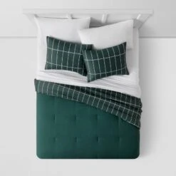 Grid Print Microfiber Reversible Comforter & Sheet Set Dark Green - Room Essentials™ 10 Grid Print Microfiber Reversible Comforter & Sheet Set Dark Green - Room Essentials™ -Home Decor Sales GUEST 4daf5f1a f5e2 4ffd 9c0a 0163fb5f2872