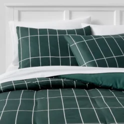 Grid Print Microfiber Reversible Comforter & Sheet Set Dark Green - Room Essentials™ 15 Grid Print Microfiber Reversible Comforter & Sheet Set Dark Green - Room Essentials™ -Home Decor Sales GUEST 52658d90 442c 4f77 95f8 b9cc7e5b7e67