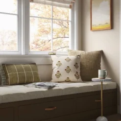 Block Print Floral Square Throw Pillow - Thresholdā¢