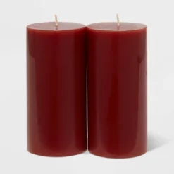 2pk Pillars Warm Cider & Cinnamon Red - Threshold™ -Home Decor Sales GUEST 5fecdd6e 5da9 48e9 866c c72973a56b09