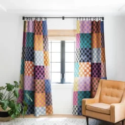 Schatzi Brown Alice Check Multi 84" X 50" Single Panel Blackout Window Curtain - Deny Designs -Home Decor Sales GUEST 6f3b7a33 dec8 48cb a0dd 75c35dce19a7