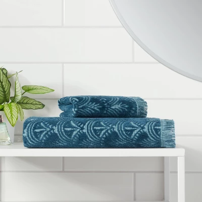 Plush Scallop Towel Teal Blue - Threshold™ 1 Plush Scallop Towel Teal Blue - Threshold™
