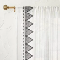1pc Light Filtering Diamond Border Window Curtain Panel White - Opalhouse™ Designed With Jungalow™ -Home Decor Sales GUEST 7192bb6b 2dca 4ad8 a530 ba36b505b13d