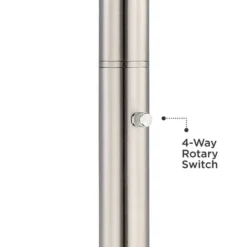 Possini Euro Design Light Blaster Art Deco Torchiere Floor Lamp 72 1/2" Tall Brushed Nickel LED Frosted Glass Bowl Shade For Living Room Bedroom House -Home Decor Sales GUEST 739e6cc9 5288 4837 b117 bf279c8a9867