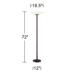 Possini Euro Design Meridian Light Blaster Modern Torchiere Floor Lamp 72" Tall Oil Rubbed Bronze LED Frosted Glass Shade For Living Room Bedroom Home -Home Decor Sales GUEST 803ecb5f e771 4b8e 9668 cee840e07fb2