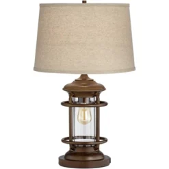 Franklin Iron Works Andreas Industrial Table Lamp 26" High Brown Metal With Nightlight LED And USB Charging Port Oatmeal Shade For Living Room Desk 13 Franklin Iron Works Andreas Industrial Table Lamp 26" High Brown Metal With Nightlight LED And USB Charging Port Oatmeal Shade For Living Room Desk -Home Decor Sales GUEST 81e3b76f 0c73 49e1 863b ee64ce20556e