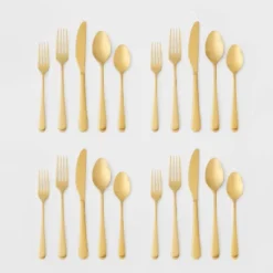 20pc Harrington Flatware Set Gold - Threshold™ -Home Decor Sales GUEST 83f8ea2e 2885 4bf8 9e92 e1aa54e1e88c