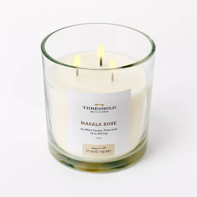 Clear Glass Masala Rose Candle White - Threshold™ Designed With Studio McGee 2 Clear Glass Masala Rose Candle White - Threshold™ Designed With Studio McGee - Image 2