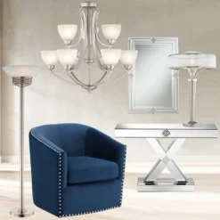 Possini Euro Design Light Blaster Art Deco Torchiere Floor Lamp 72 1/2" Tall Brushed Nickel LED Frosted Glass Bowl Shade For Living Room Bedroom House -Home Decor Sales GUEST 88f5ad87 298f 4400 b696 842a2a774880