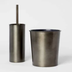 Aluminum Toilet Brush And Holder Set With Aged Metal Finish Gray - Threshold™ -Home Decor Sales GUEST 8ef08b23 f6d2 4c7b 8990 b0c2c3aed888