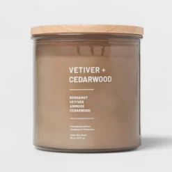 Glass Jar Vetiver And Cedarwood Candle Brown - Threshold™ -Home Decor Sales GUEST 94fa0143 6384 4148 9851 b3c3e6d22167