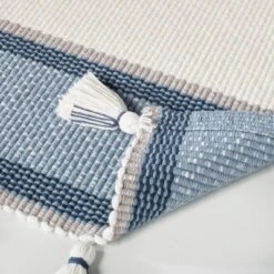 20" X 32" Color Block Stripe Tassels Bath Rug Faded Blue/White - Hearth & Hand™ With Magnolia 5 20" X 32" Color Block Stripe Tassels Bath Rug Faded Blue/White - Hearth & Hand™ With Magnolia -Home Decor Sales GUEST 965eb334 1e31 467e 9a9f 35ffecd97d72