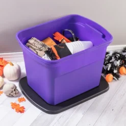 Sterilite 18 Gallon Orange Plastic Storage Container Bin Tote With Black Lid, Halloween -Home Decor Sales GUEST 9dc3b4f0 da47 495d 8c29 b72e0c686a57