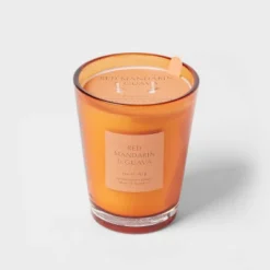 Colored Vase Glass With Dustcover Mandarin & Guava Candle Orange - Threshold™ -Home Decor Sales GUEST 9f988ff2 f7e8 43cd b34a c5d7f14ae156