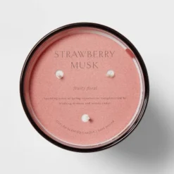 Colored Vase Glass With Dustcover Strawberry Musk Candle Red - Threshold™ -Home Decor Sales GUEST a1481056 0056 434b 8190 eafa8bcfa251