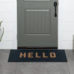 1'7.5"x3'11" 'Hello' Doormat Black/Tan - Threshold™ -Home Decor Sales GUEST a27f9ca5 14a7 4fc2 8728 28e6d1b52f17