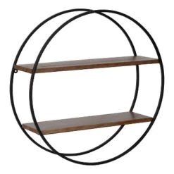24" Diameter Sequoia Wood And Metal Round Wall Shelf - Kate & Laurel All Things Decor -Home Decor Sales GUEST a3fb1e05 6807 4381 baff 5fe72a0f94e9