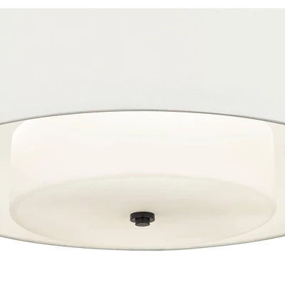 Possini Euro Design Sundry Semi Gloss Black Drum Pendant Chandelier 24" Wide Modern Double Shade 4-Light Fixture For Dining Room Foyer Kitchen Island 2 Possini Euro Design Sundry Semi Gloss Black Drum Pendant Chandelier 24" Wide Modern Double Shade 4-Light Fixture For Dining Room Foyer Kitchen Island - Image 2