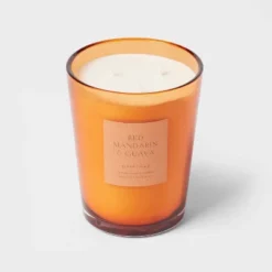 Colored Vase Glass With Dustcover Mandarin & Guava Candle Orange - Threshold™ -Home Decor Sales GUEST aa27f146 dfa7 4f00 a5e8 351ea0849844