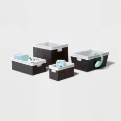 16" X 9" X 6" Lined Woven Media Bin Black - Brightroom™ -Home Decor Sales GUEST ac4ff65f f7b2 48fa aa42 7459f63d7c52